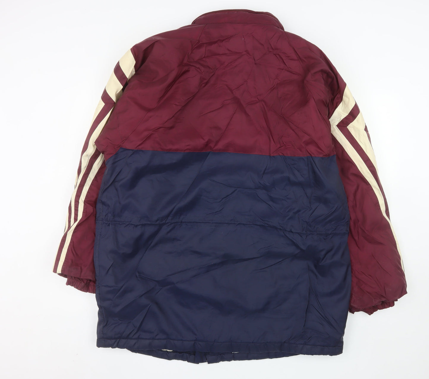 Adidas Men's Blue Burgundy 90s Retro Puffer Jacket Size L