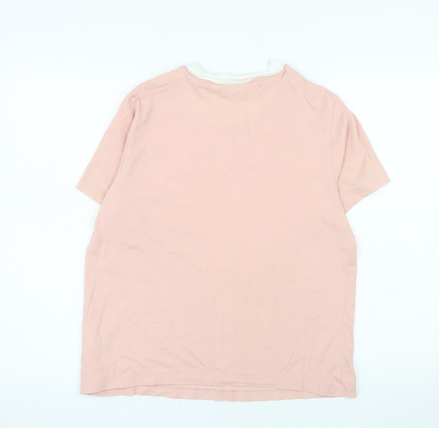 adidas Women Pink Ringer T-Shirt Size 8 100% Cotton Casual