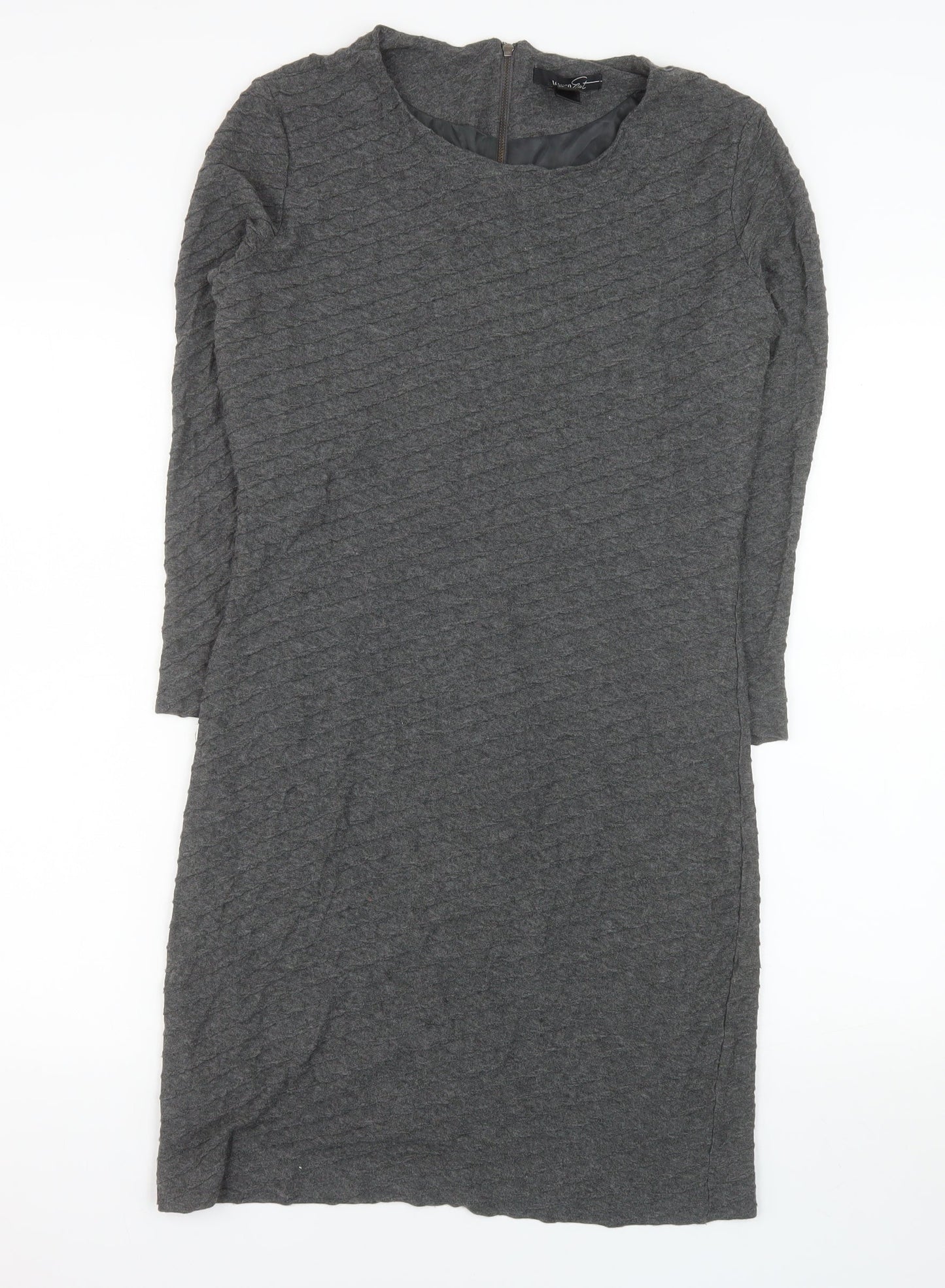 Mango Suit Women Grey XL Sheath Knit Knee Length Dress