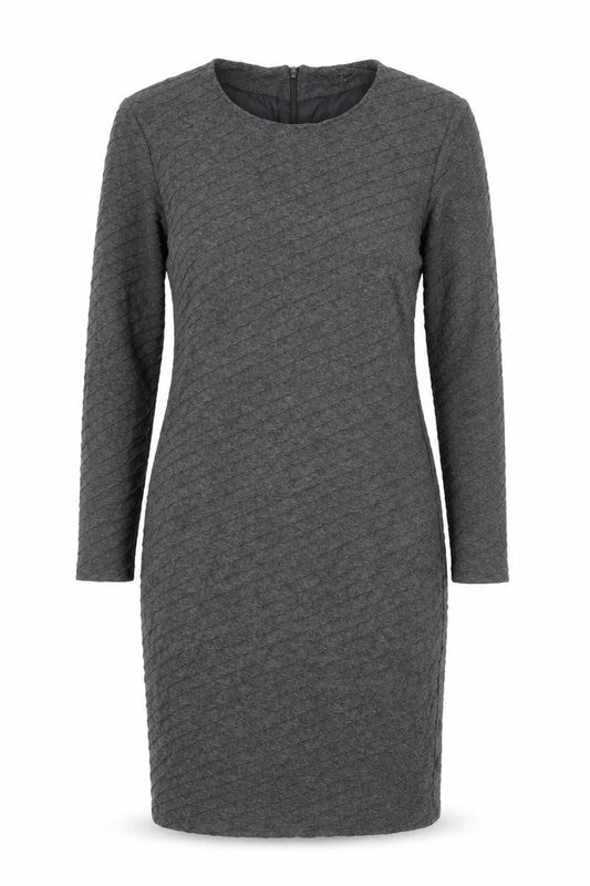 Mango Suit Women Grey XL Sheath Knit Knee Length Dress