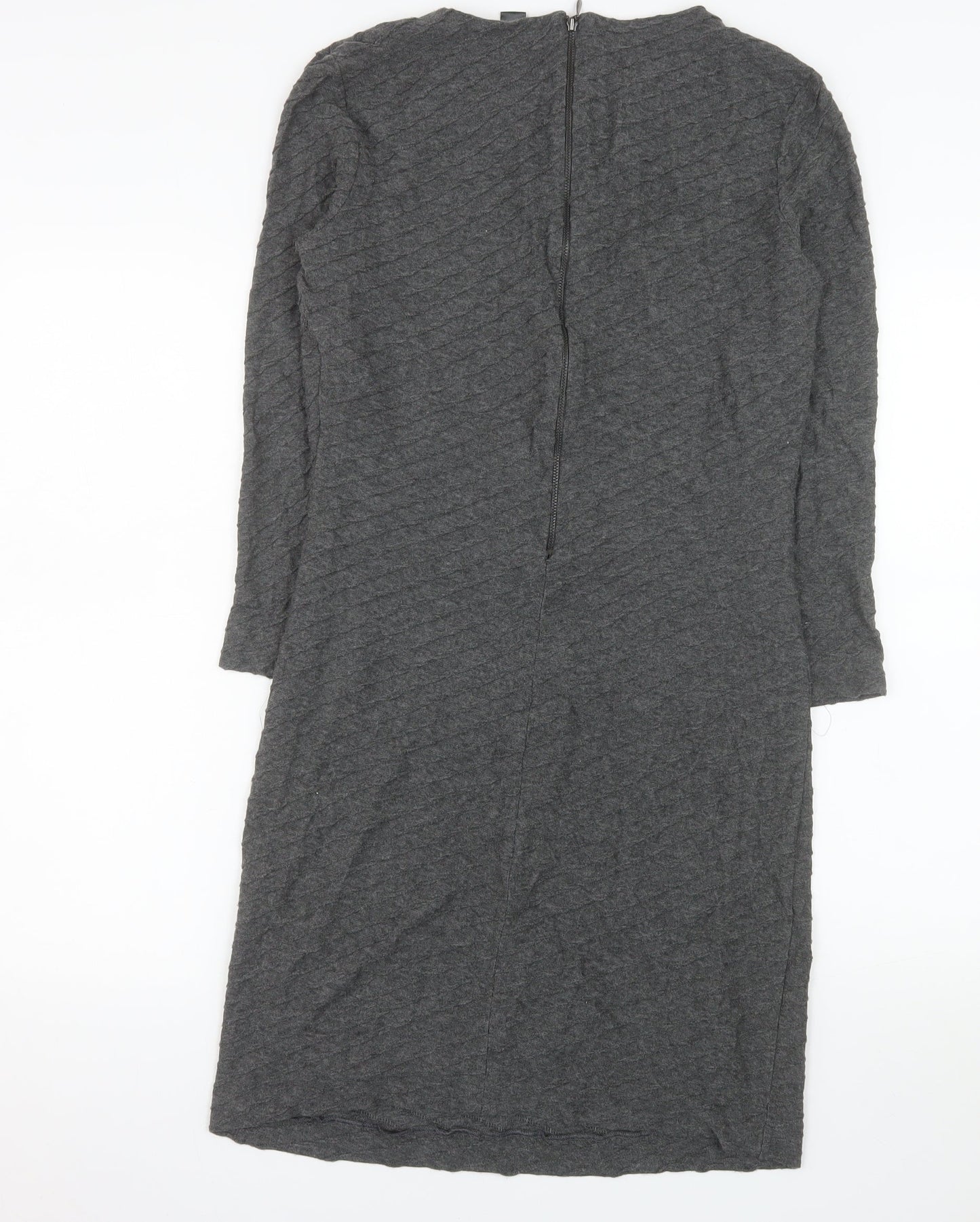 Mango Suit Women Grey XL Sheath Knit Knee Length Dress