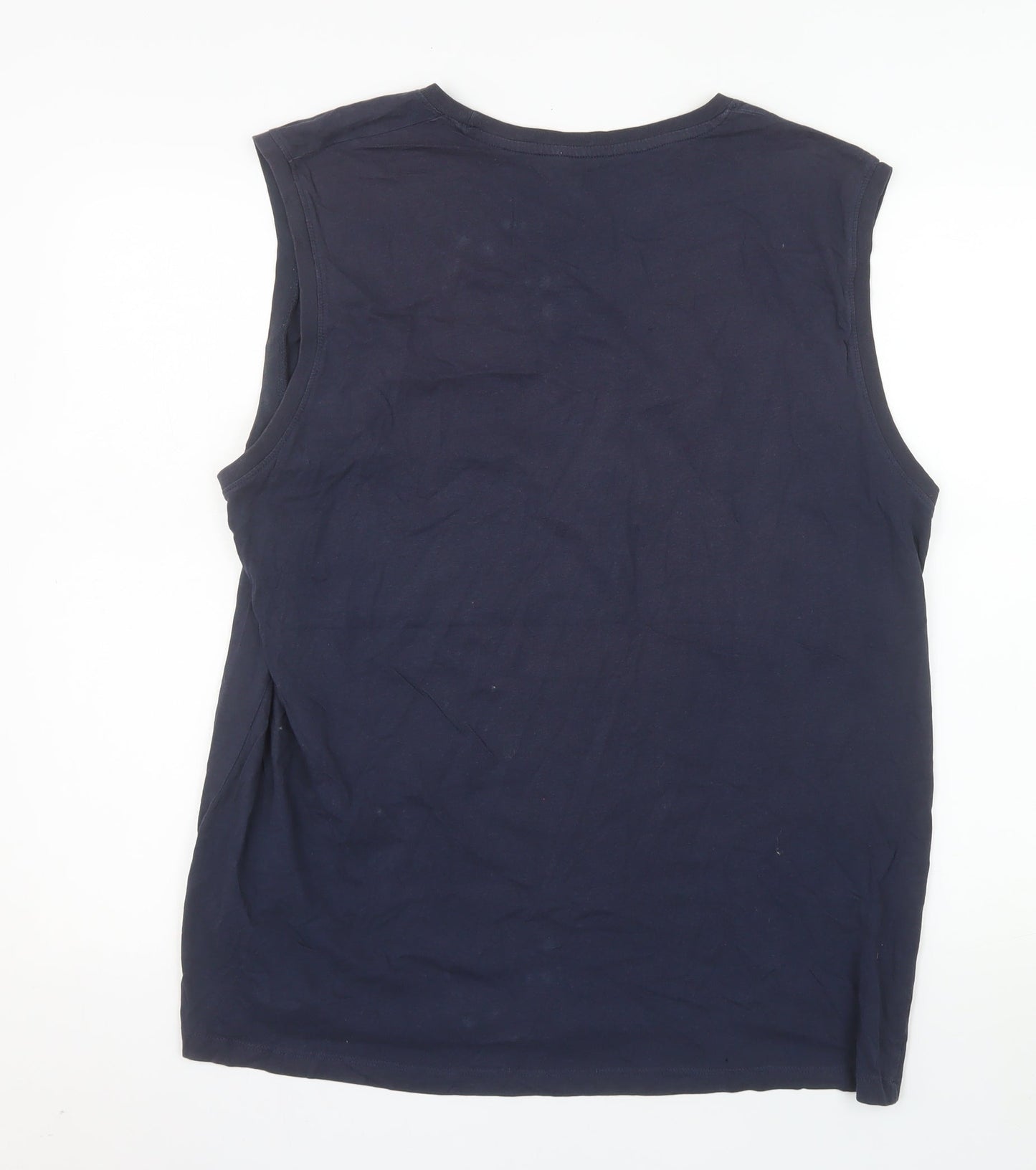 Inextenso Men's Blue Sleeveless Surfing Graphic Cotton Top XL