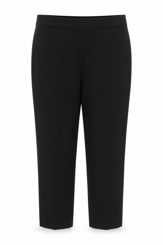 Savida Women's Black Size 14 Cropped Cotton Blend Trousers