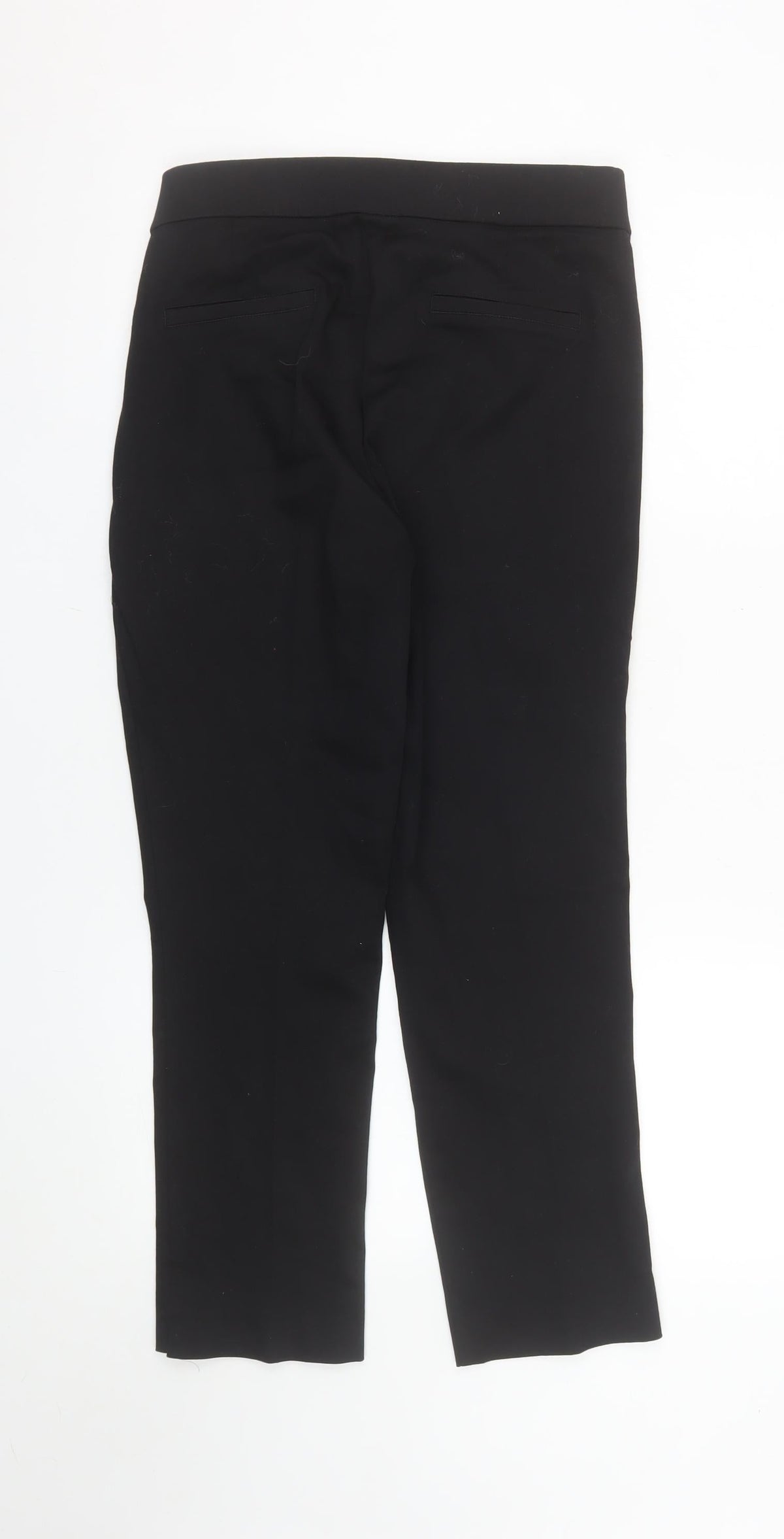 Savida Women's Black Size 14 Cropped Cotton Blend Trousers