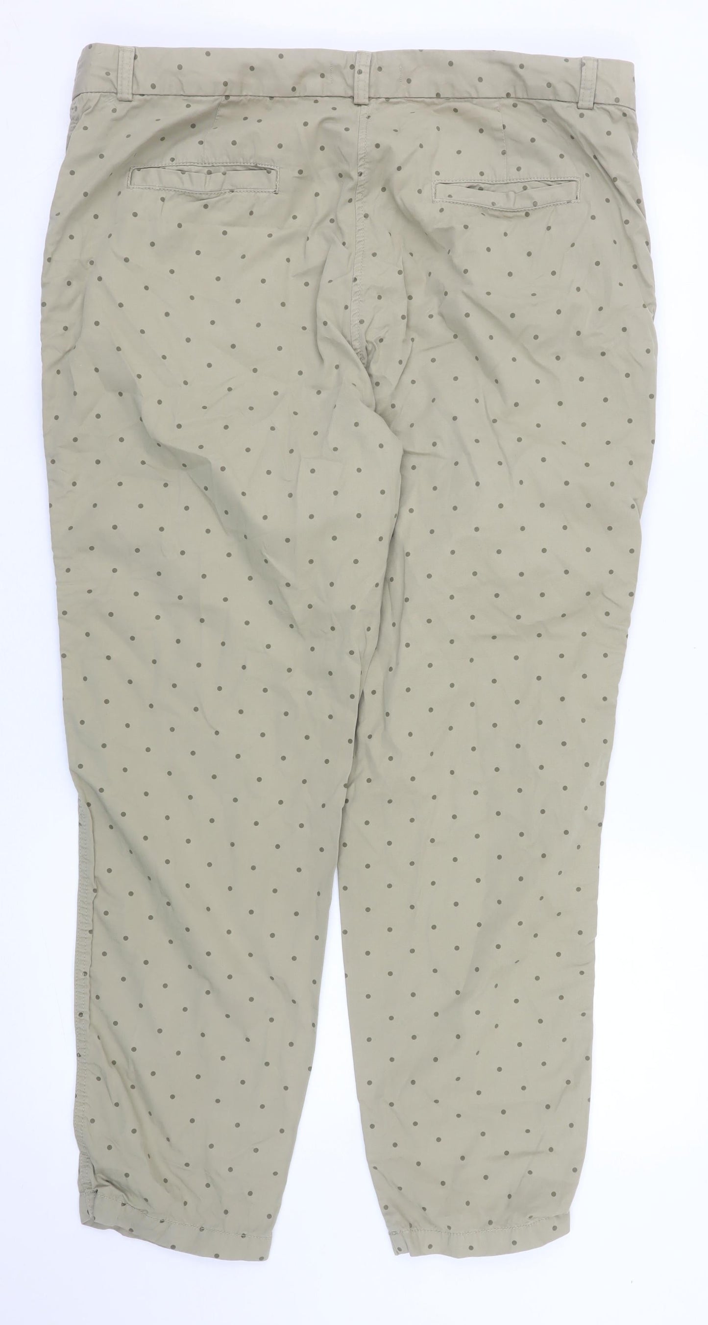 Marks and Spencer Women’s Beige Polka Dot Chino Trousers Size 16