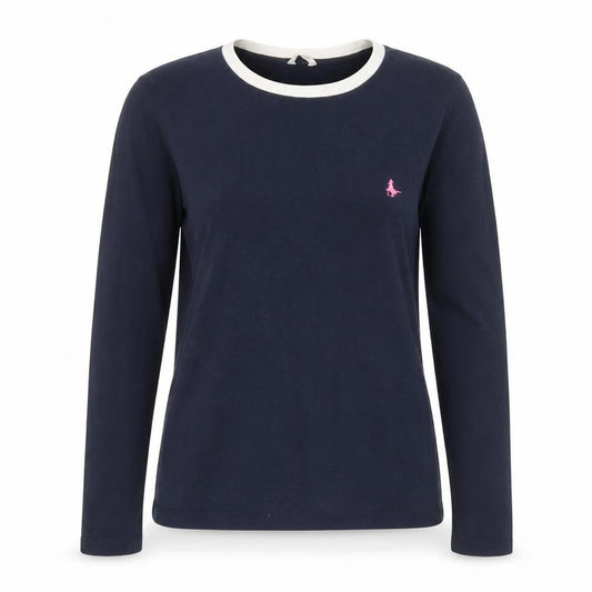 Jack Wills Women's Blue Long Sleeve Ringer T-Shirt Size 14