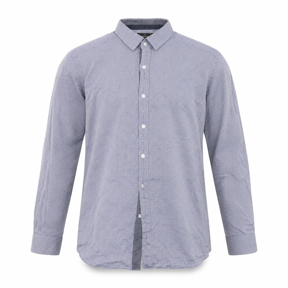 Jeff Banks London Men's Blue XL Long Sleeve Cotton Shirt