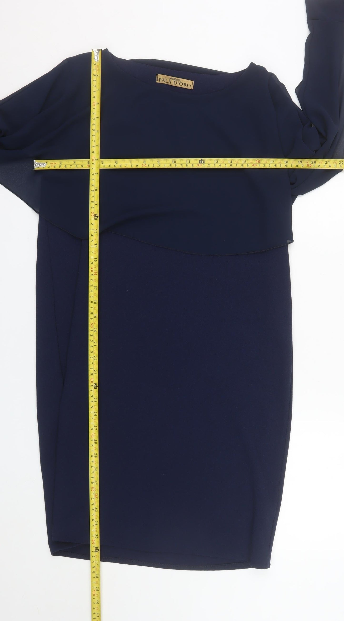 Pala D’Oro Women's Blue Sheath Knee Length Dress M