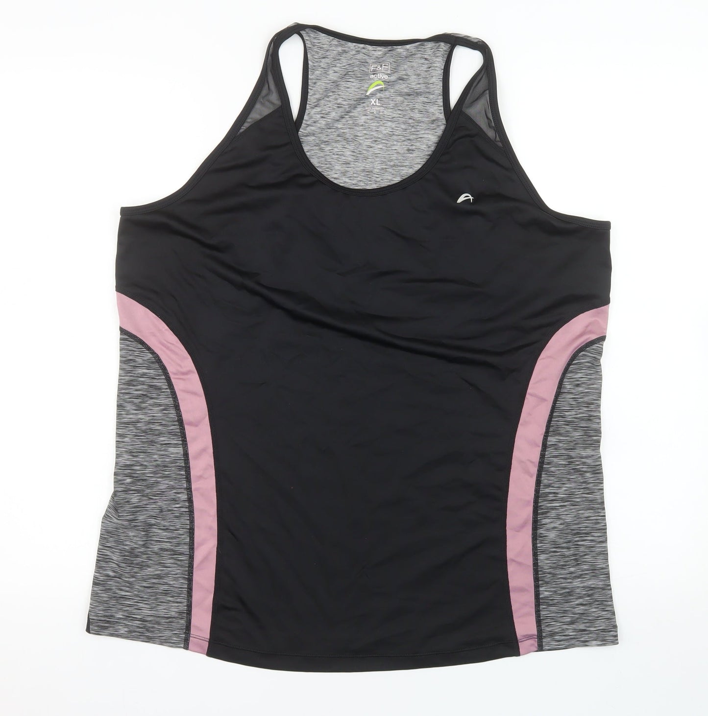 F&F Women’s Black Grey Racerback Active Tank Top XL