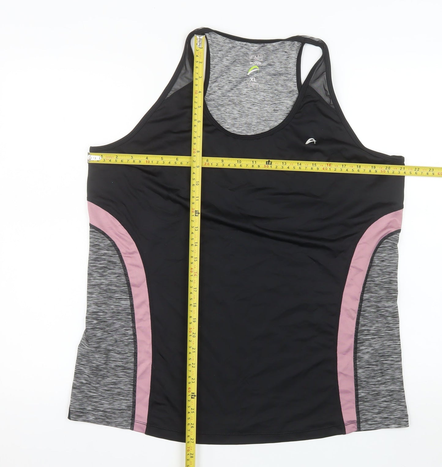 F&F Women’s Black Grey Racerback Active Tank Top XL