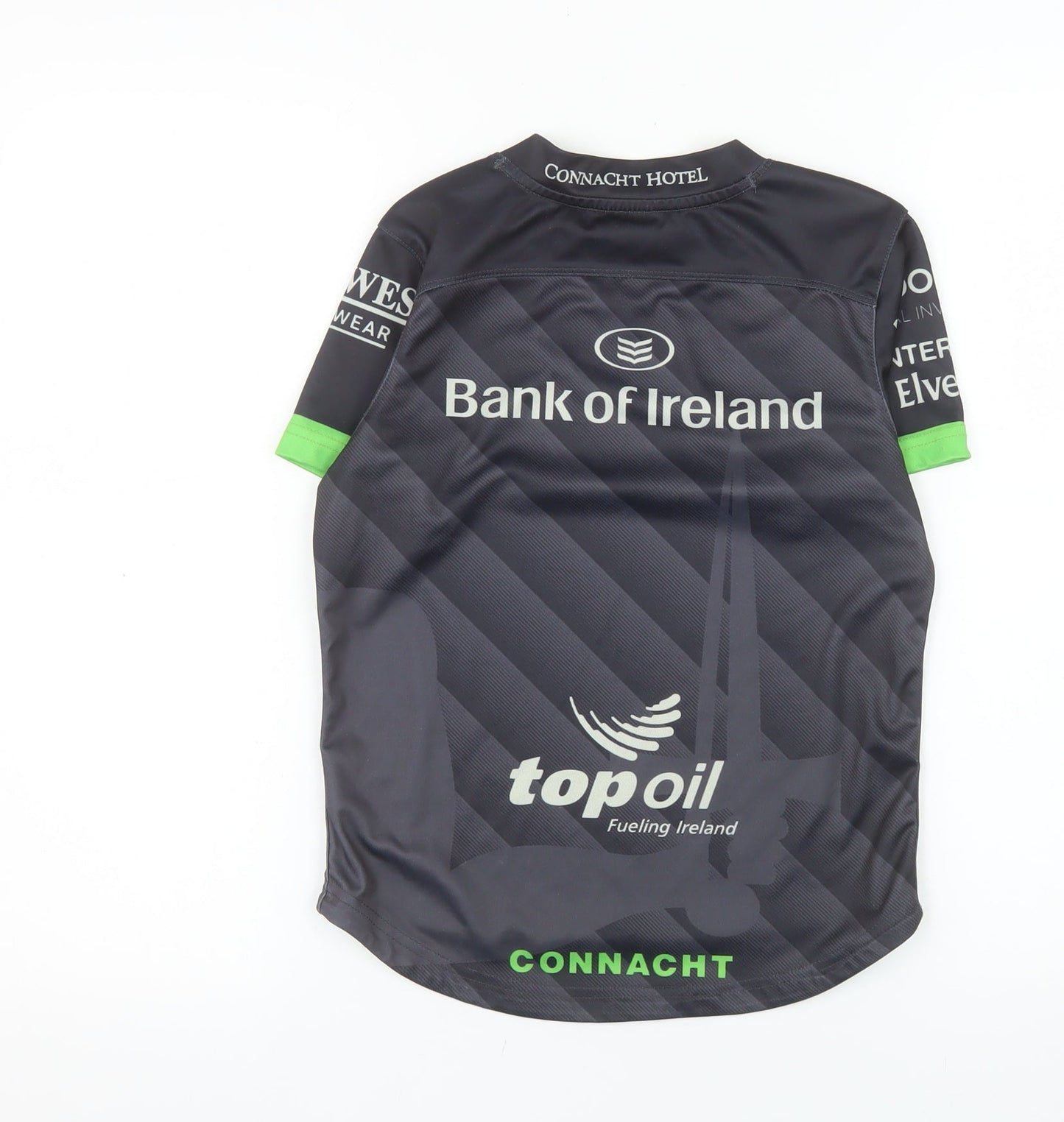 BLK Connacht Rugby Boys Black 8 Years Short Sleeve Jersey T-Shirt