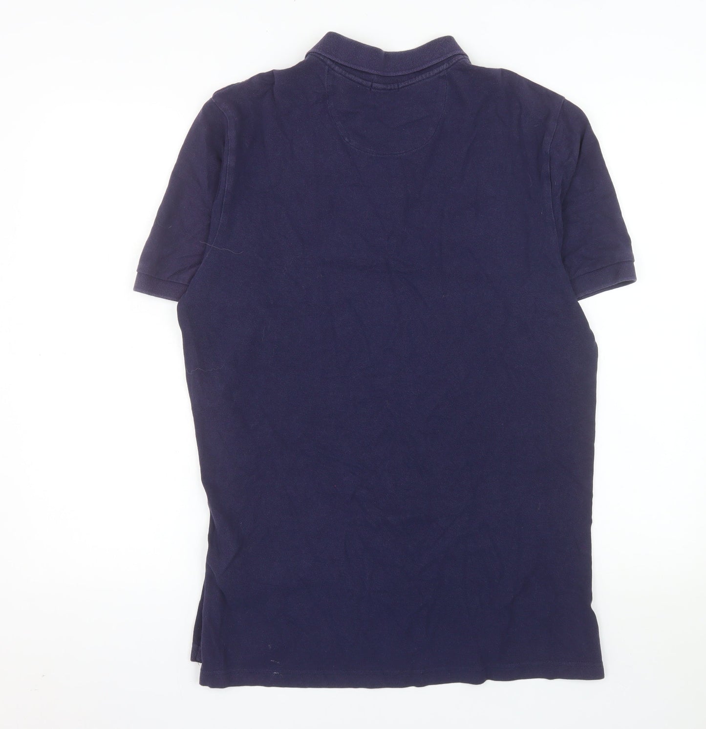 Jaeger Men's Blue Cotton Polo Shirt Size M Short Sleeve Classic Fit