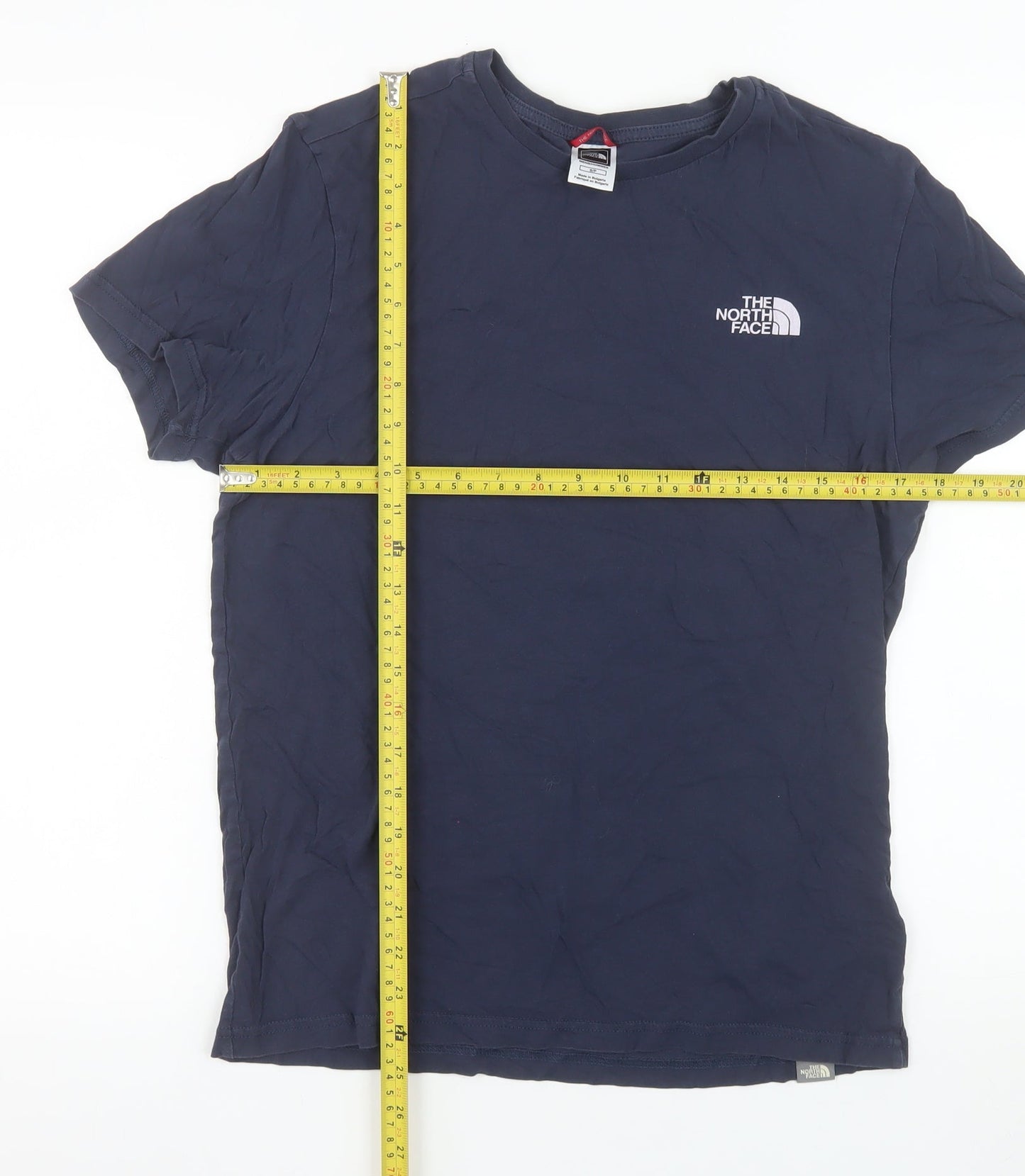 The North Face Men's Navy Blue Cotton Crew Neck T-Shirt Size S
