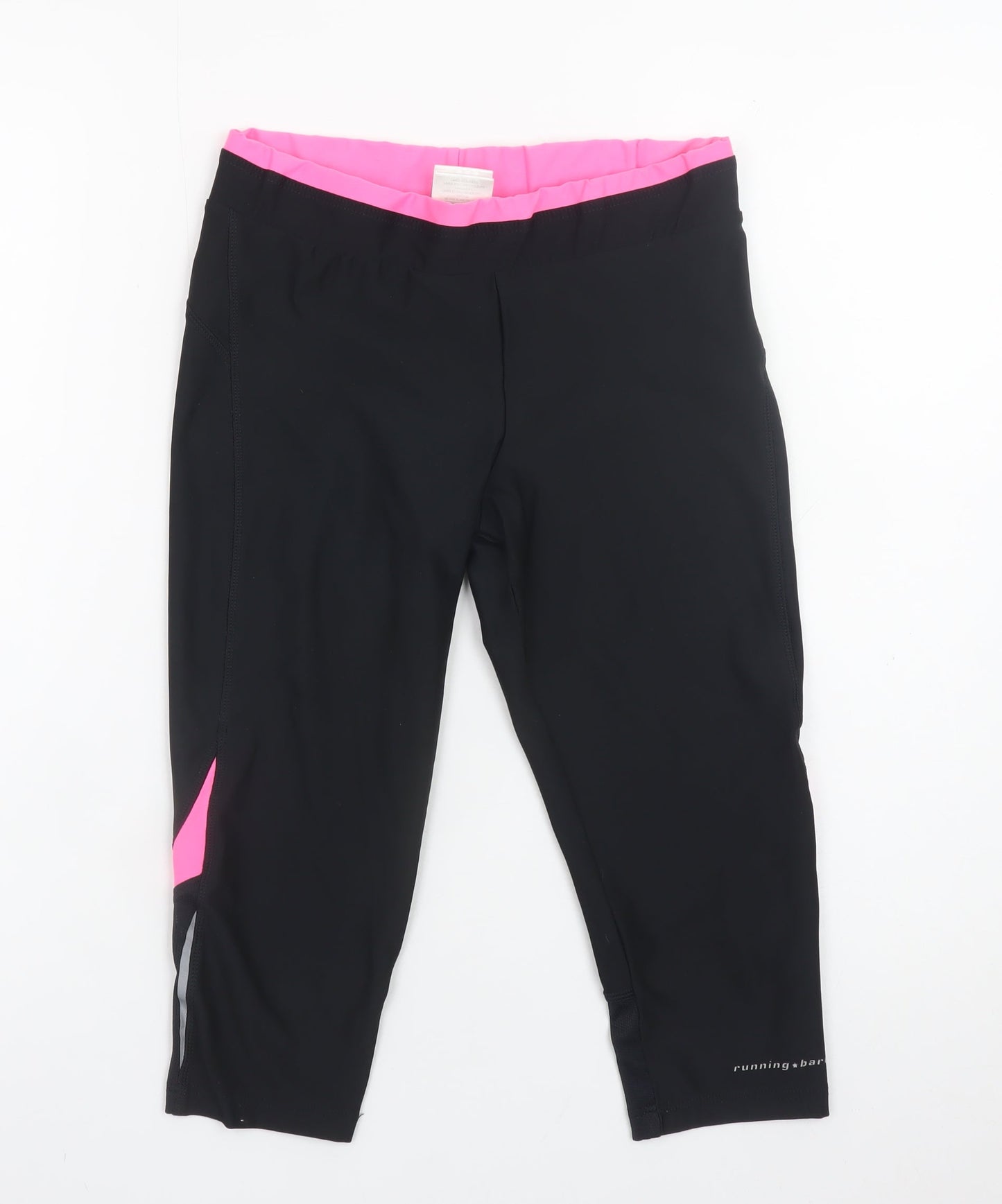 Running Bare Women’s Black Capri Leggings Size 10 Quick Dry Stretch