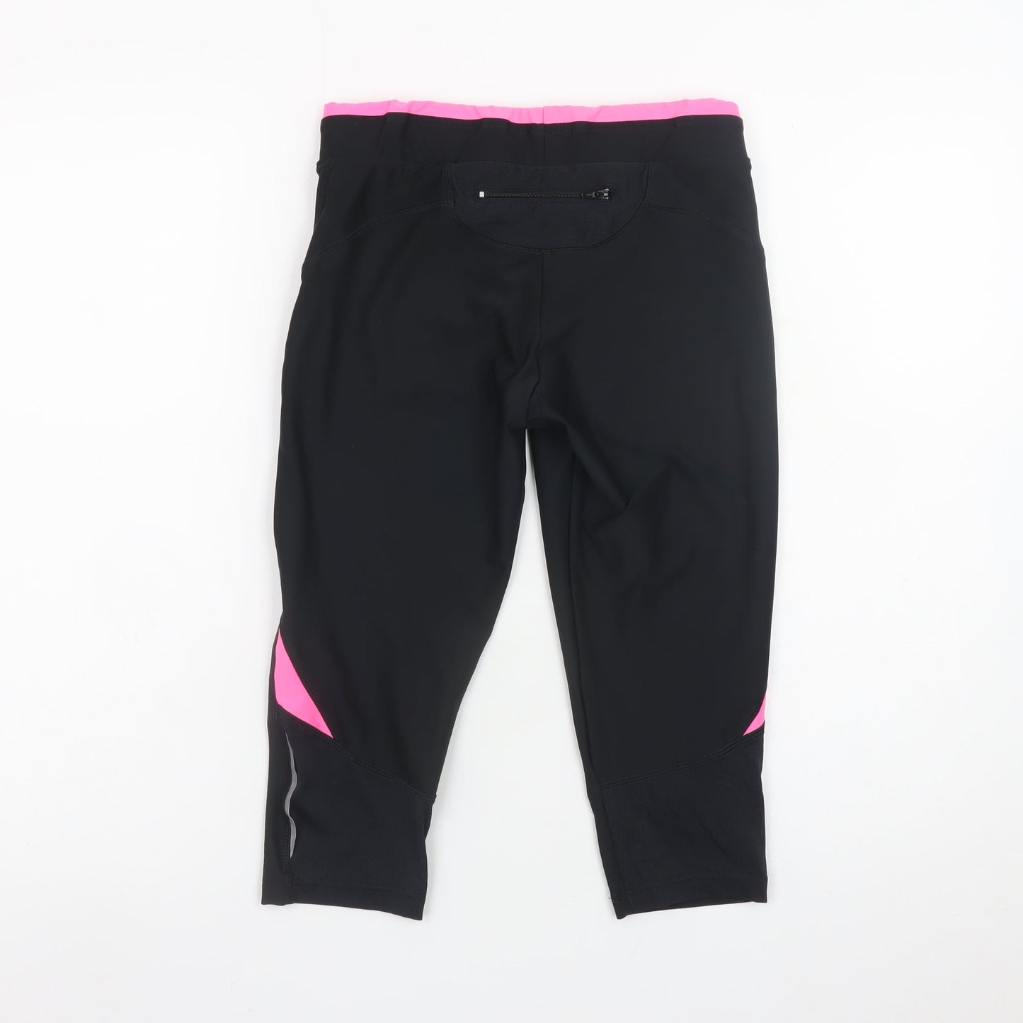 Running Bare Women’s Black Capri Leggings Size 10 Quick Dry Stretch
