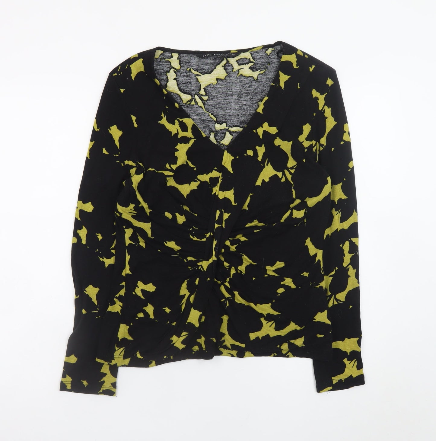 Betty Jackson Black Women's Green Floral Viscose Top Size 14