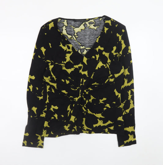 Betty Jackson Black Women's Green Floral Viscose Top Size 14