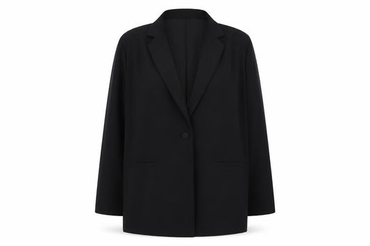 ASOS Design Women Black Blazer UK 18 Single Breasted Polyester