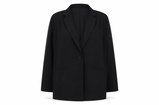 ASOS Design Women Black Blazer UK 18 Single Breasted Polyester