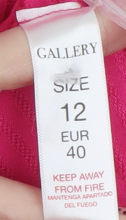 Gallery Womens Pink Long Sleeve Viscose Tunic Blouse Size 12