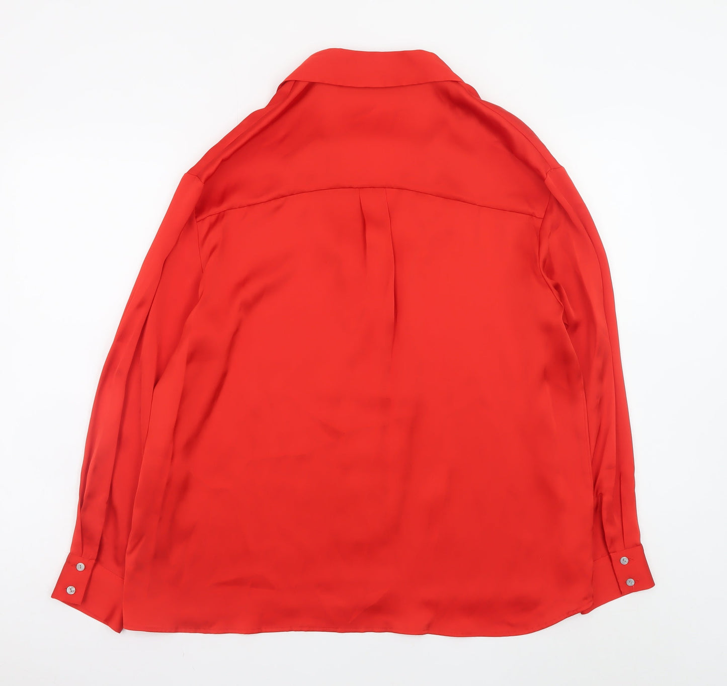 Dunnes Stores Womens Red Button-Up Blouse Size 14