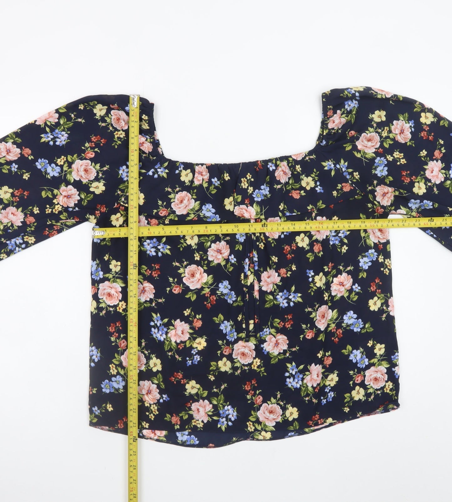 St. Bernard for Dunnes Stores Women's Navy Floral Blouse Size 14