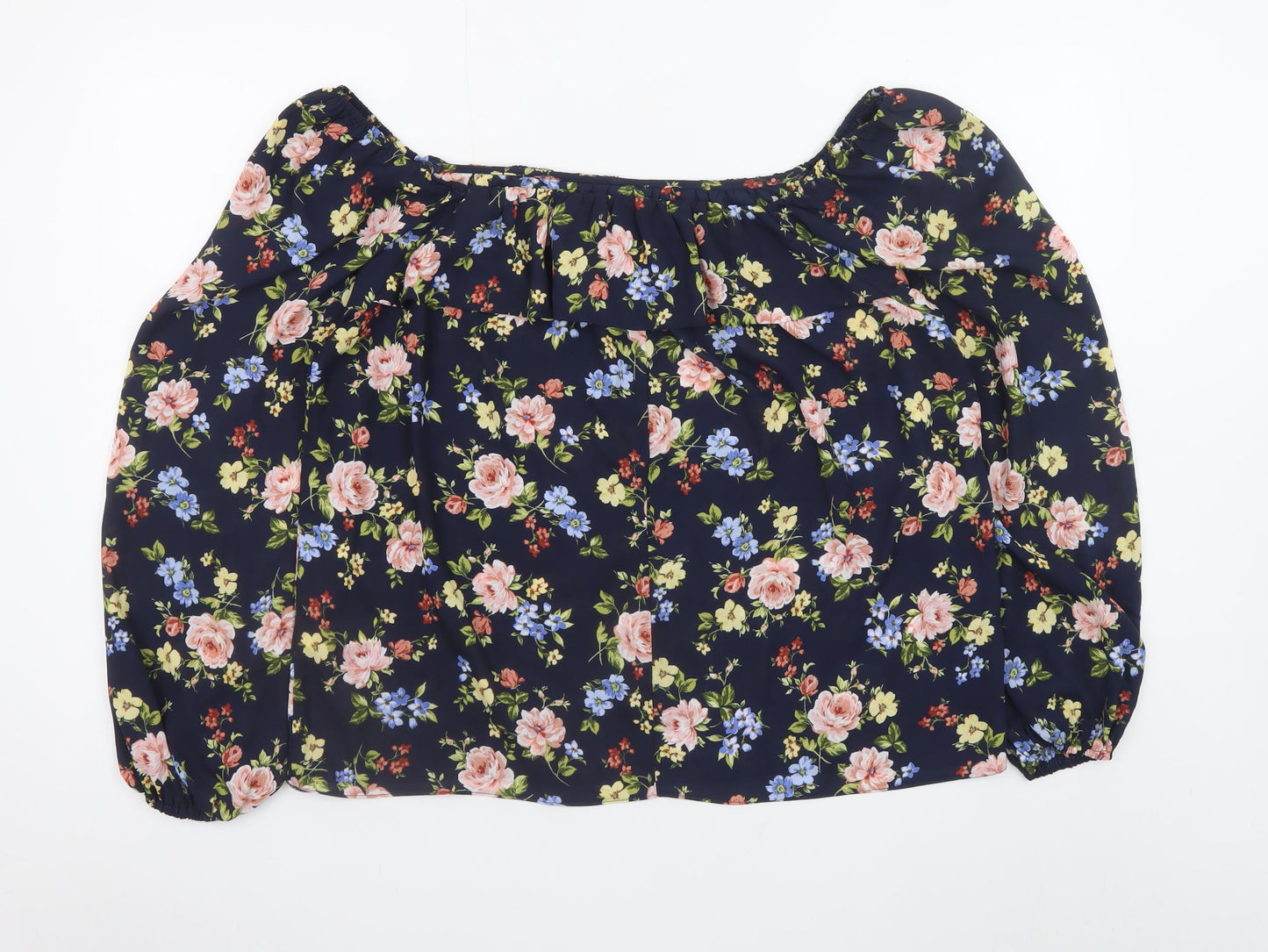 St. Bernard for Dunnes Stores Women's Navy Floral Blouse Size 14