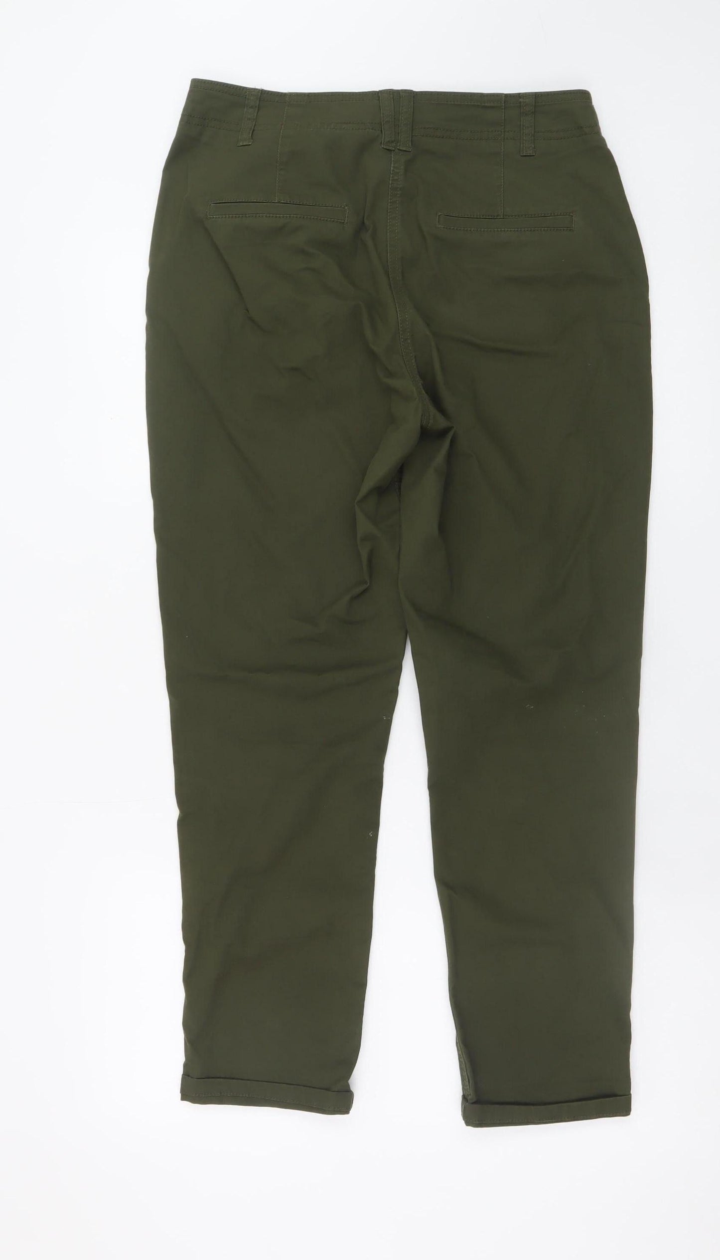 Next Petite Women's Green Slim Fit Chino Trousers Size S