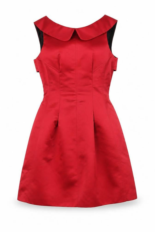 Zara Women Red Fit & Flare Knee Length Satin Dress Size 8