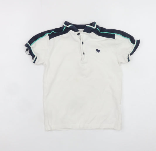 Jasper Conran Boys White Polo Shirt 6-7 Years Short Sleeve Casual Top