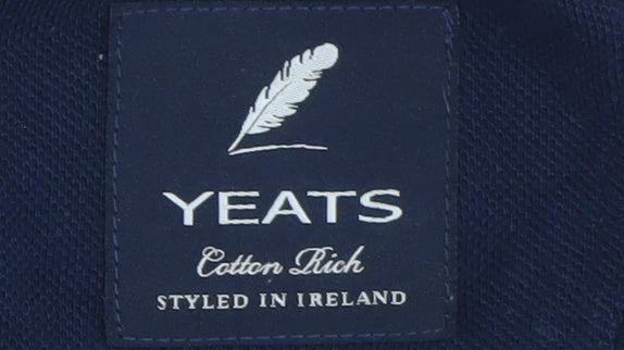 Yeats Men's Navy Pink Grey Striped Cotton Polo Shirt XXL