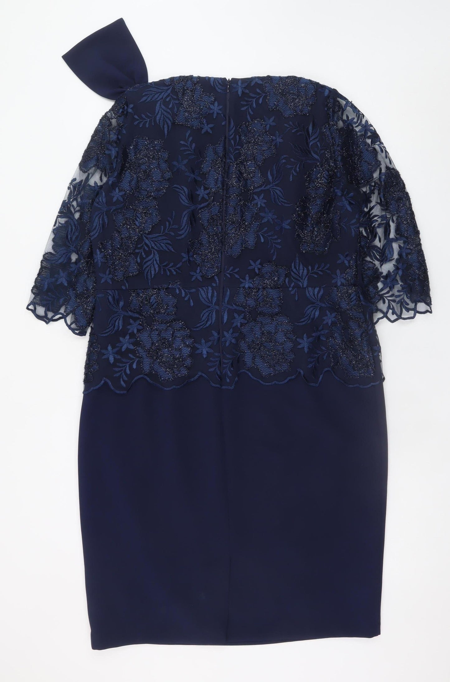 Via Veneto Women’s Blue Lace Sheath Dress Size 14 Formal Wedding
