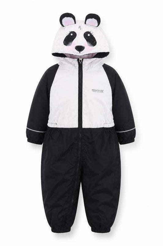 Regatta Baby Unisex Black White Panda Snowsuit 12-18 Months Hooded Winter
