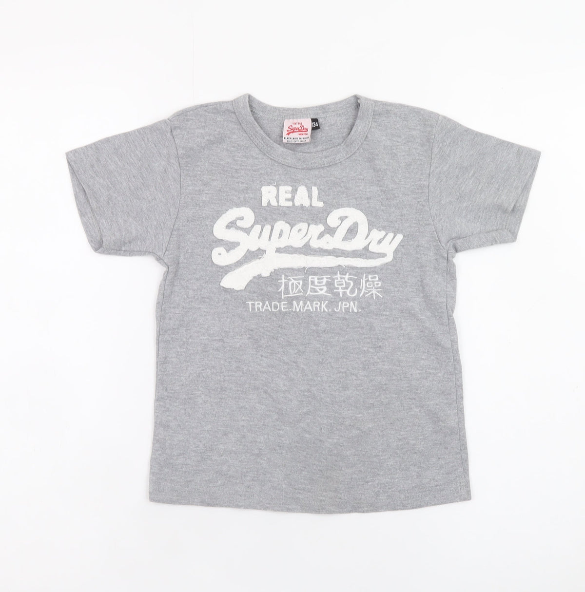 Superdry Boys Grey Graphic Logo T-Shirt 9 Years Regular Fit Short Sleeve