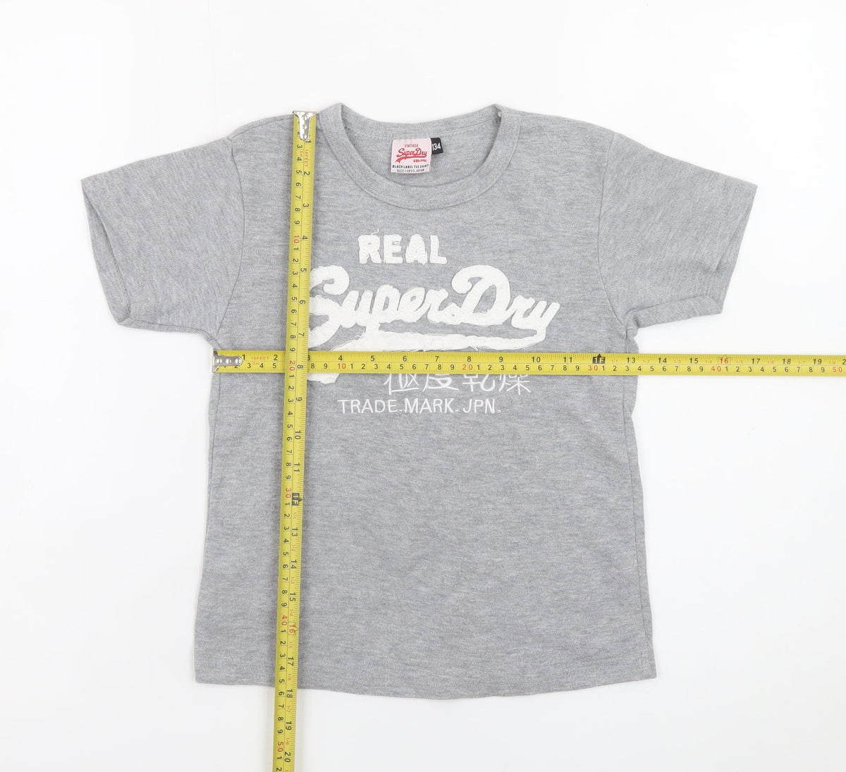 Superdry Boys Grey Graphic Logo T-Shirt 9 Years Regular Fit Short Sleeve