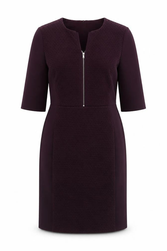Dunnes Women Purple Sheath Knee Length Zip Dress Size 14