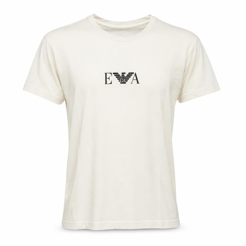 Emporio Armani Men’s Ivory Short Sleeve Slim Fit T-Shirt S