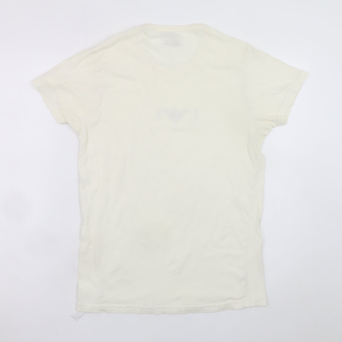 Emporio Armani Men’s Ivory Short Sleeve Slim Fit T-Shirt S