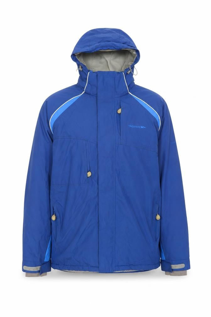 Trespass Men's Blue Waterproof Hooded Parka Jacket L Regular Fit