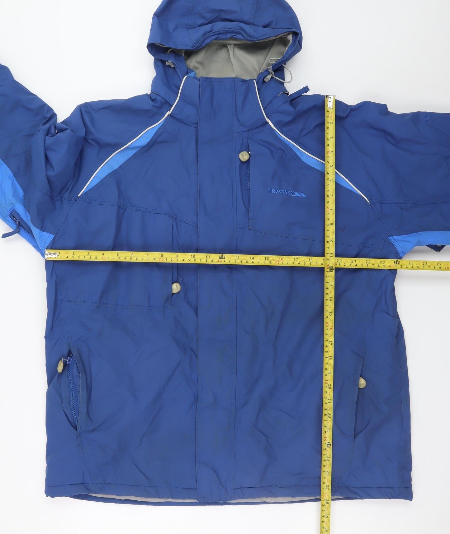 Trespass Men's Blue Waterproof Hooded Parka Jacket L Regular Fit