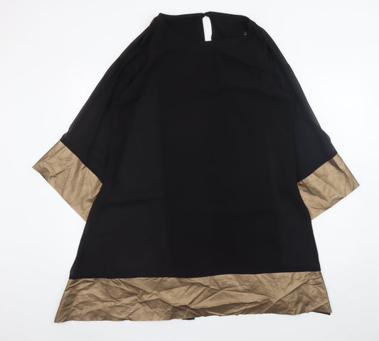 Teddy S.P.A. Women Black L Colourblock Shift Dress