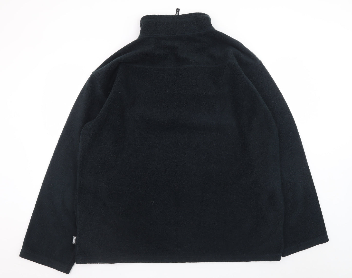 Lonsdale Men's Black XL Fleece Pullover Sweatshirt 1/4 Zip Logo Sportswear