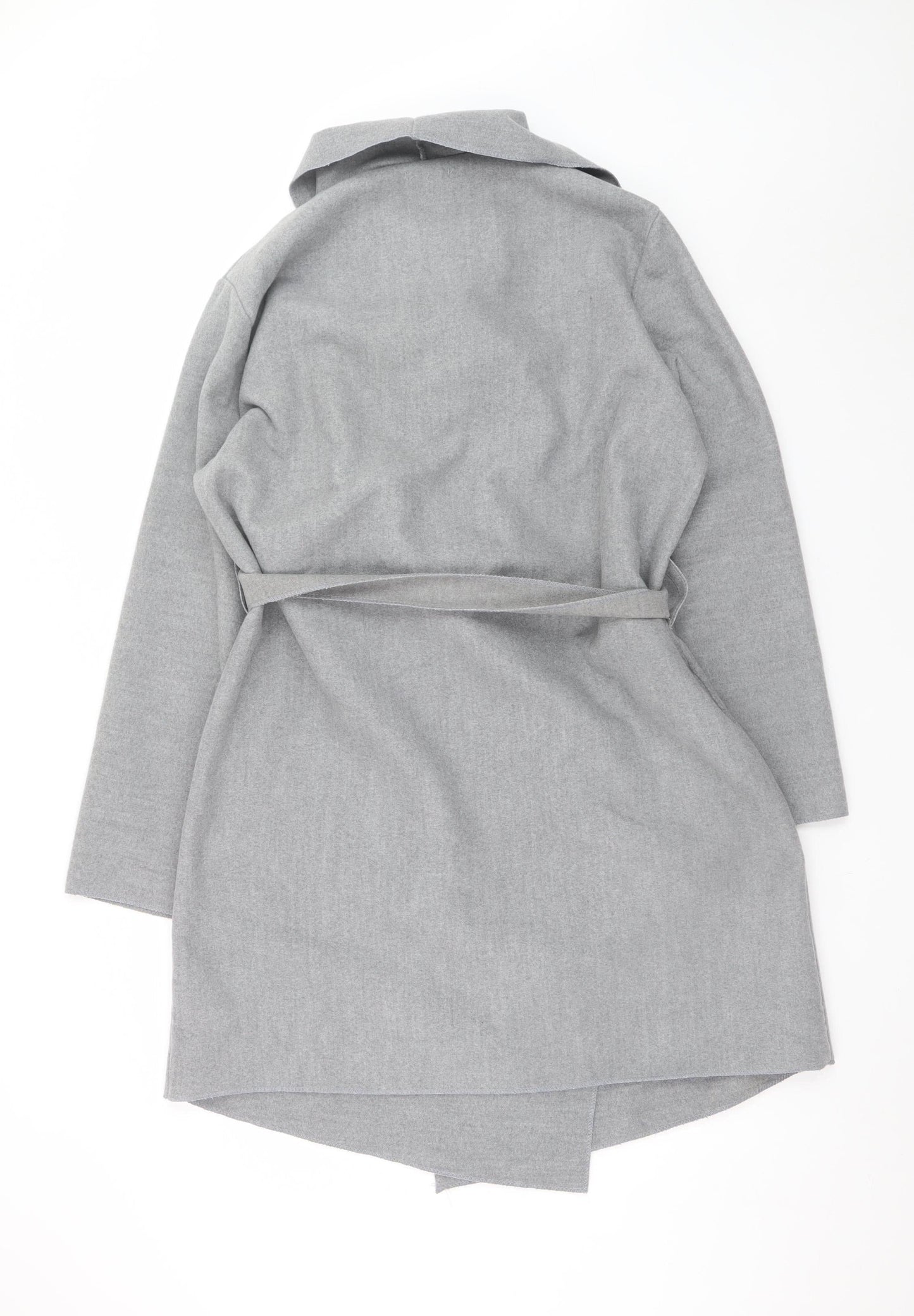 Boohoo Women’s Grey Belted Trench Coat Size 24 Plus