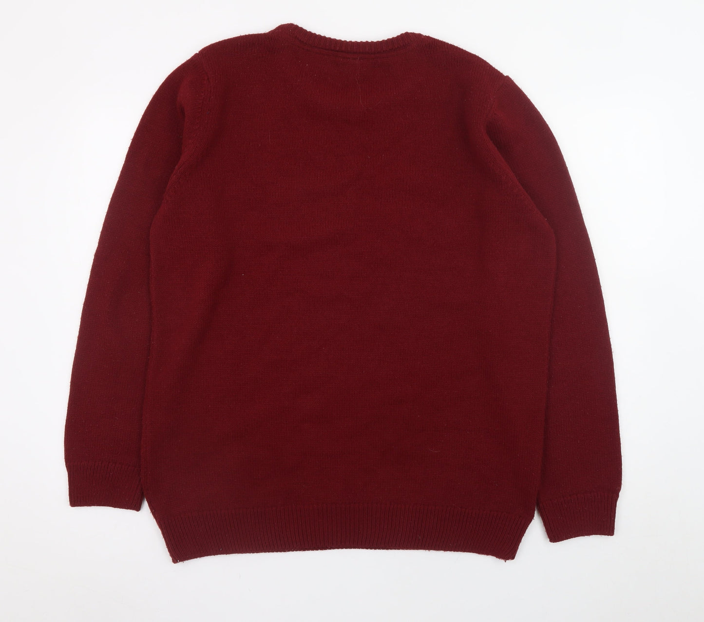 LFC Mens Red Crew Neck Acrylic Pullover Jumper Size L