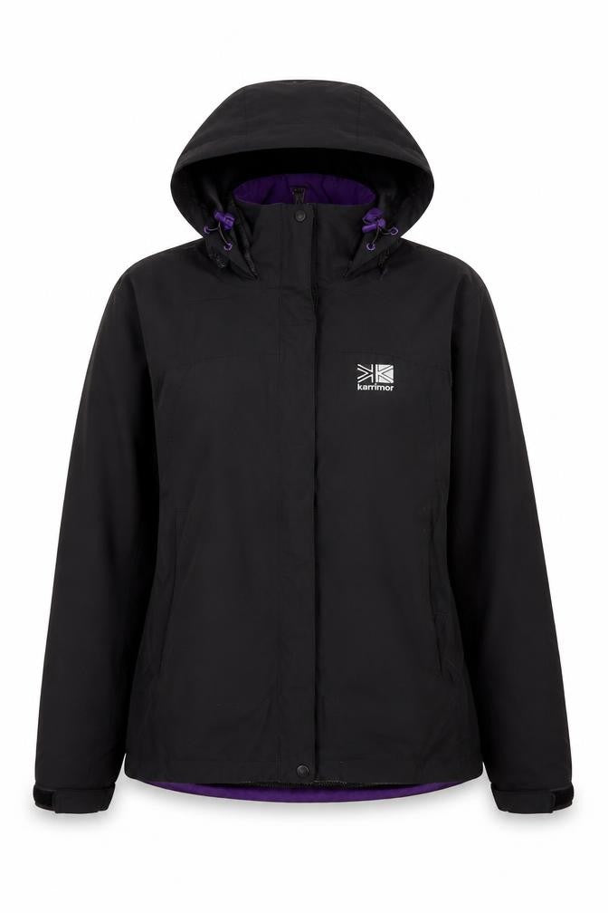 Karrimor Women's Black Waterproof Hooded Rain Jacket Size 6
