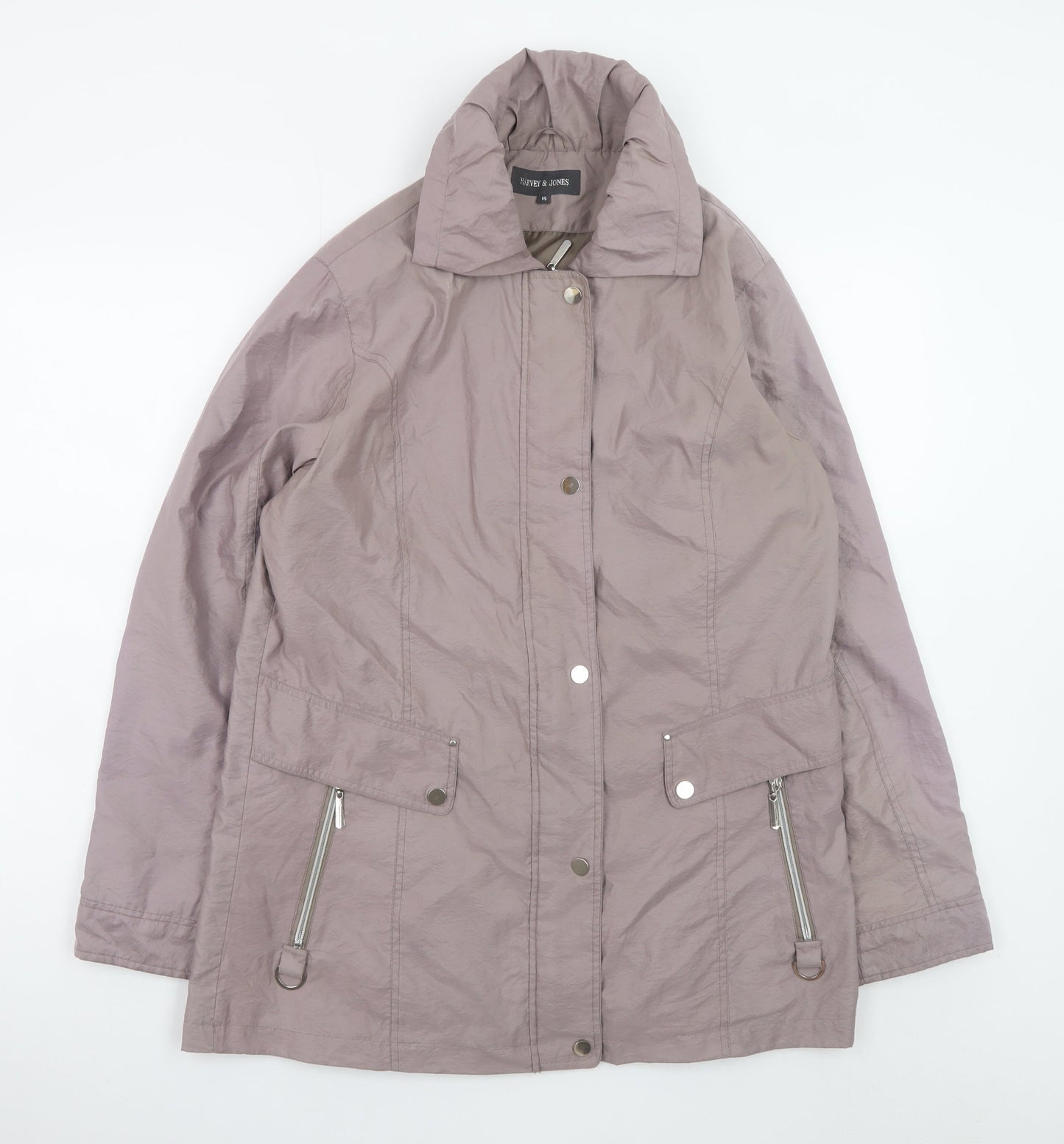Harvey & Jones Women’s Purple Mid-Length Water Resistant Jacket UK 14