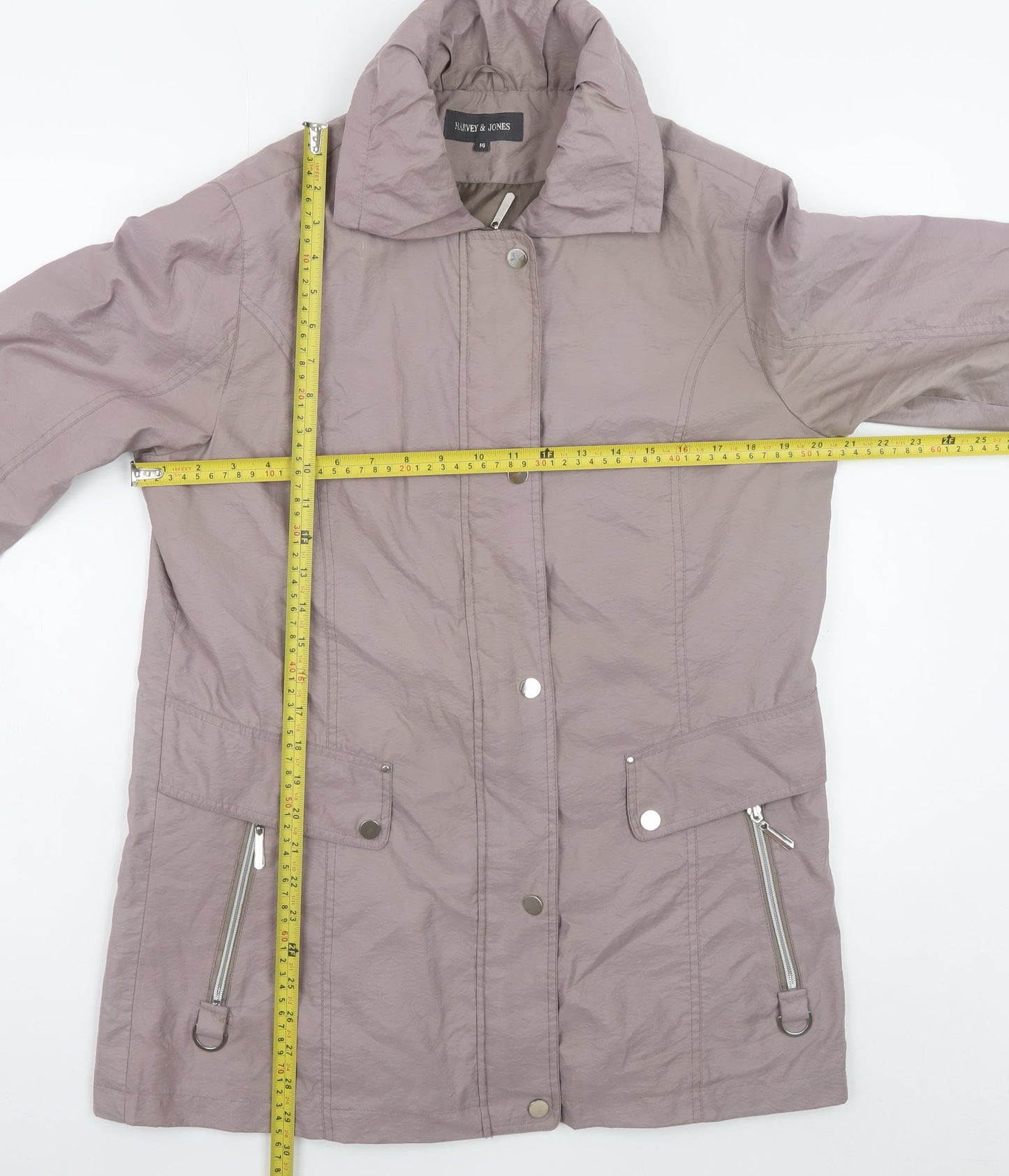 Harvey & Jones Women’s Purple Mid-Length Water Resistant Jacket UK 14