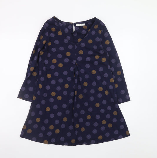 White Stuff Women’s Blue Polka Dot A-Line Dress Size 12