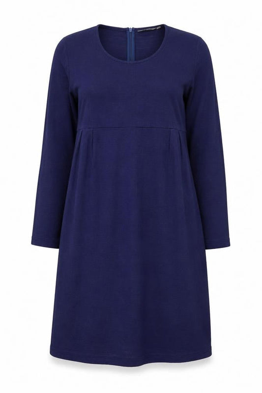 Adini Women's Blue Long Sleeve Shift Dress Size L Viscose Blend