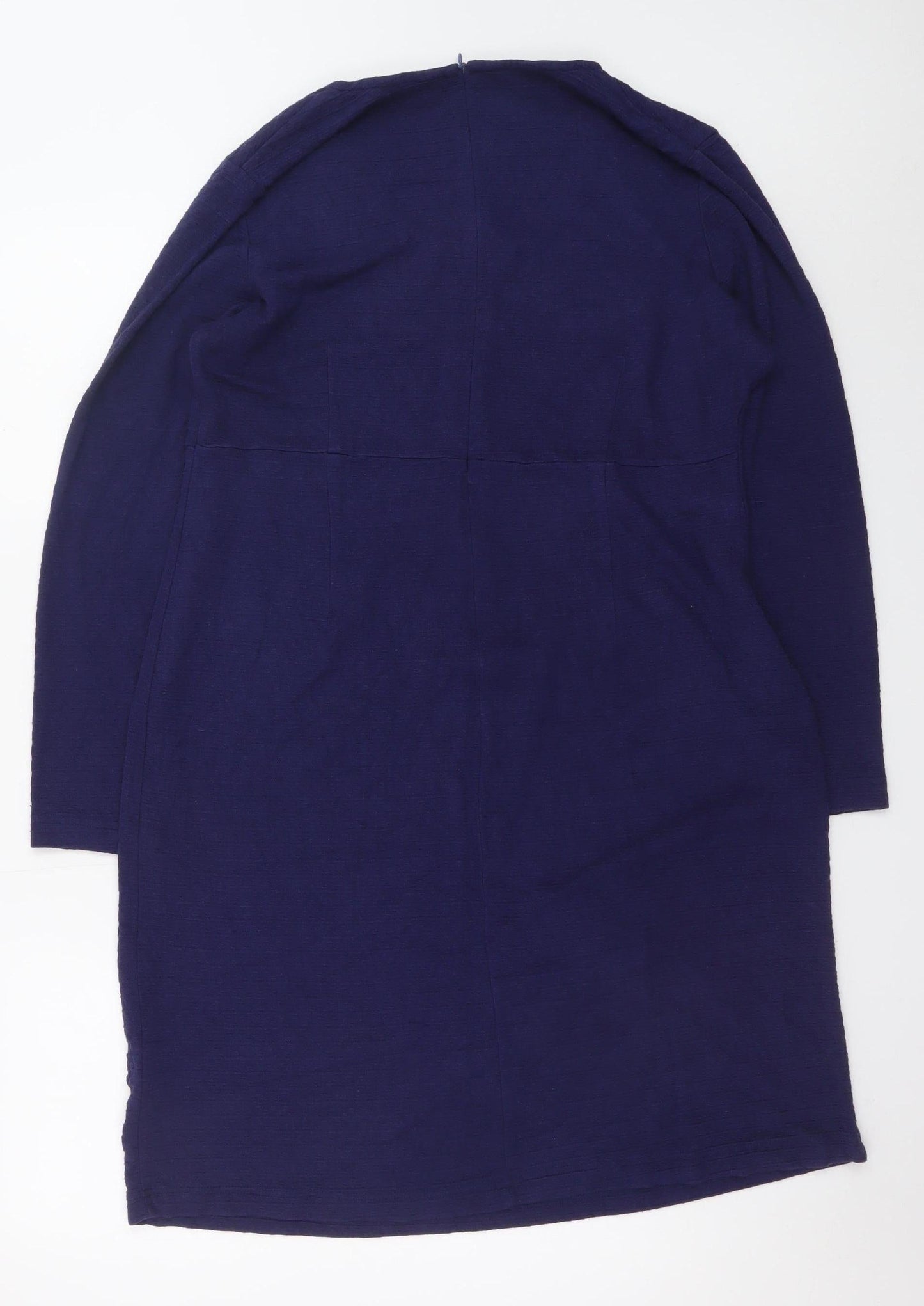 Adini Women's Blue Long Sleeve Shift Dress Size L Viscose Blend